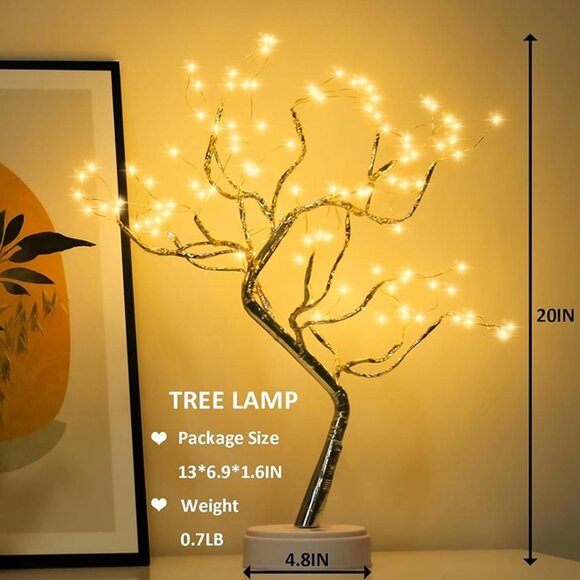 NEW 20" 108 LED Tabletop Bonsai Tree Light, DIY Artificial Tree Lamp - Picture 6 of 8